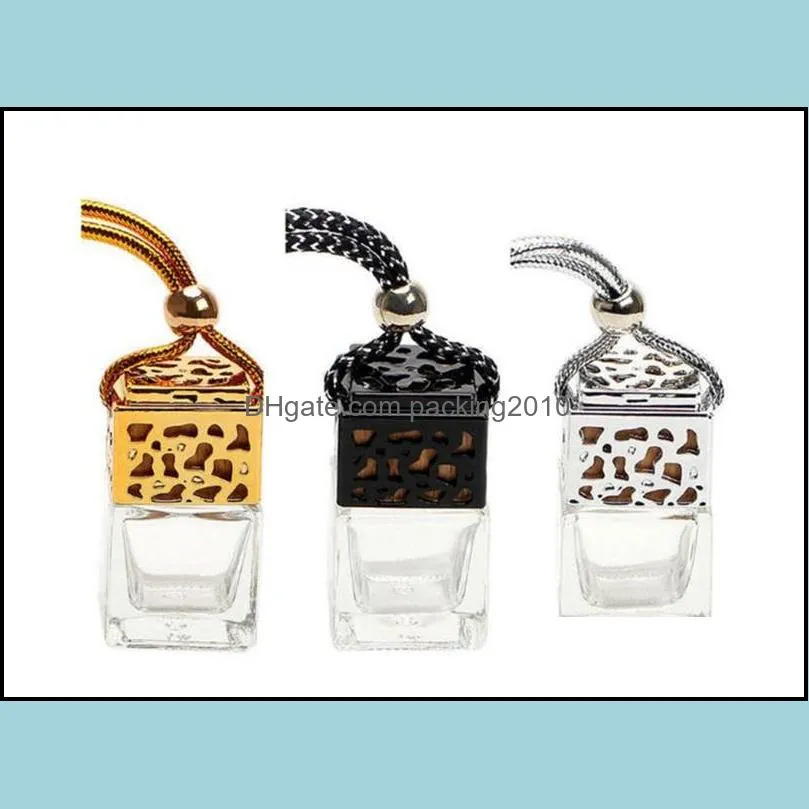 Car Hanging Perfume Air Freshener Fragrance Diffuser Empty Glass Bottle Refillable Car-styling Decor Essential Oil Bottle TO85