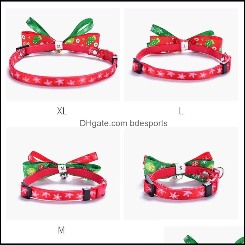 Bowknot Bell Christmas Series Pets Collars Cat Collar Dog Pet Products plus size