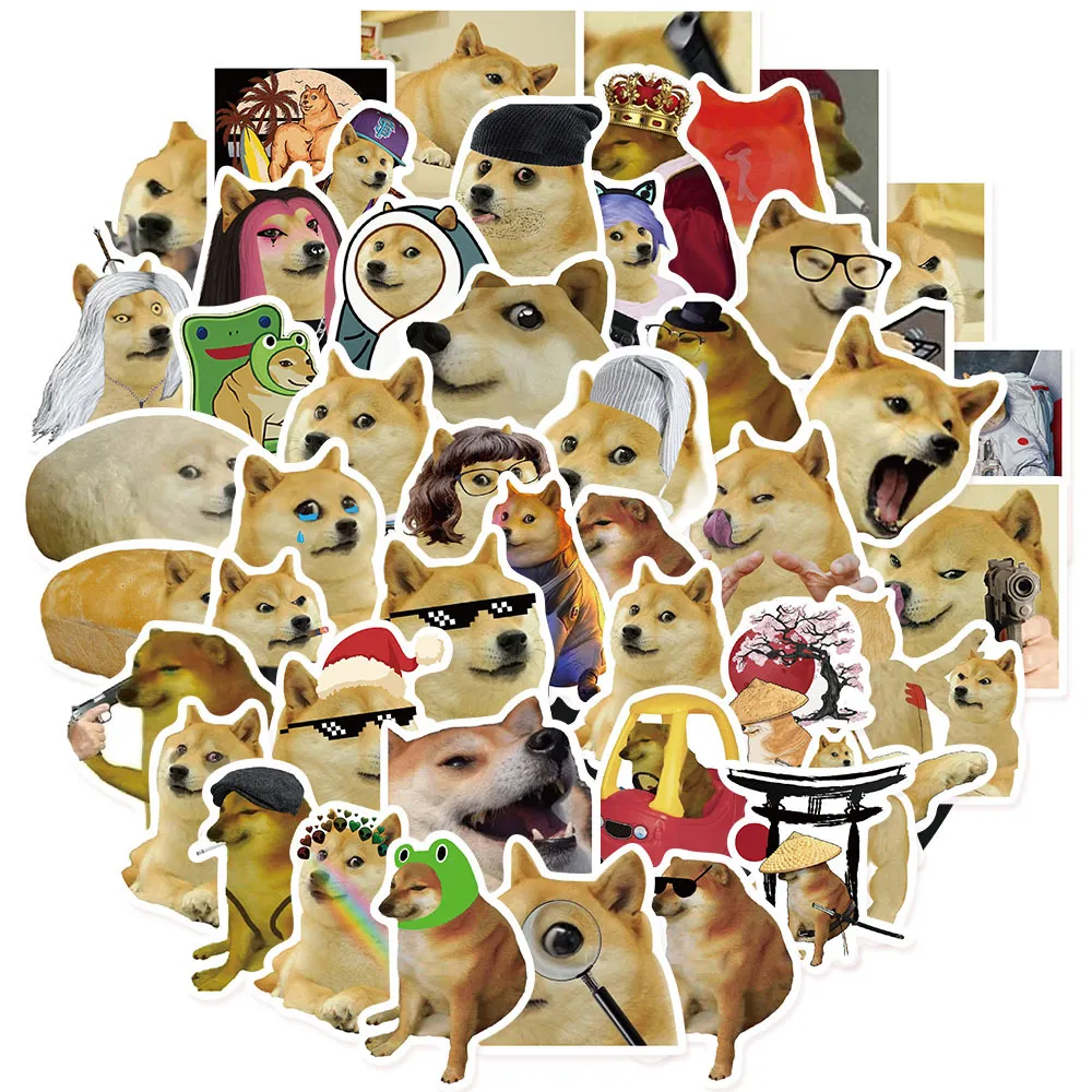 Cartoon Funny Dog Meme Stickers Doge Graffiti Bagagli Fai Da Te Laptop  Skateboard Adesivi Moto Da 2,3 €