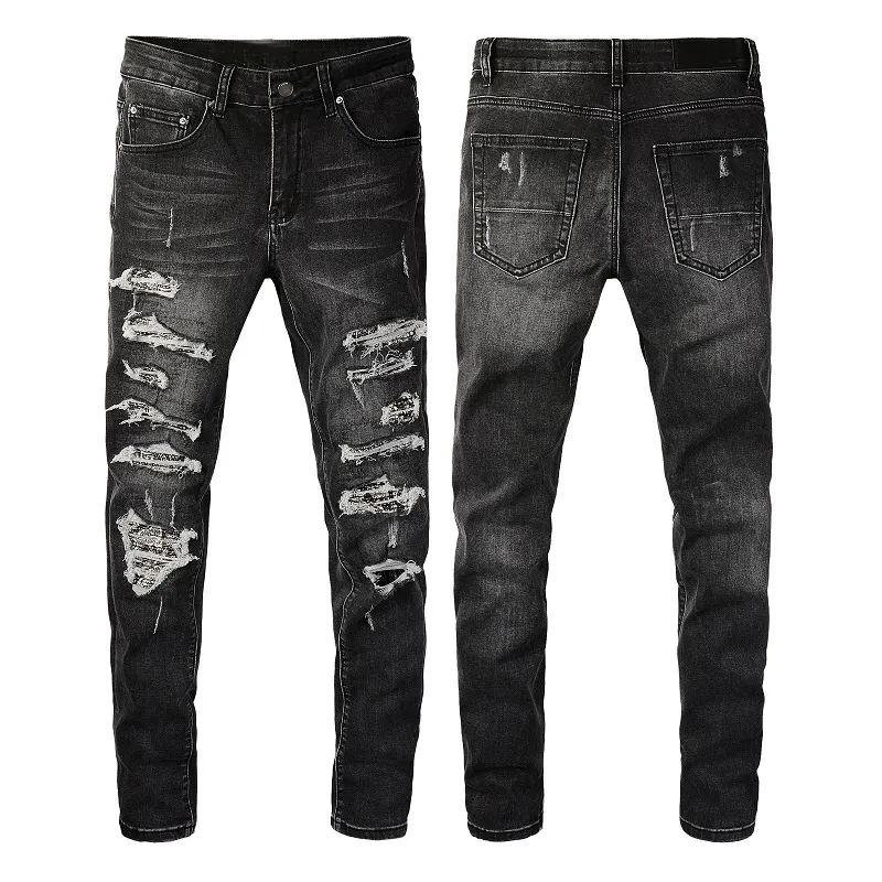 Zwarte jeans mannen patch slank fit 11 hoogwaardige biker denim broek blauwe motocycle heren hiphop broek voor mannelijke maat 28-40