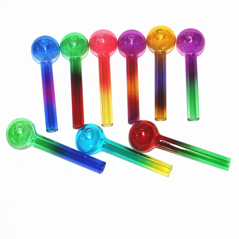 smoking pipes 10cm colorful Pyrex Glass Oil Burner Tube Burning Great Glass Tubes Nail tips
