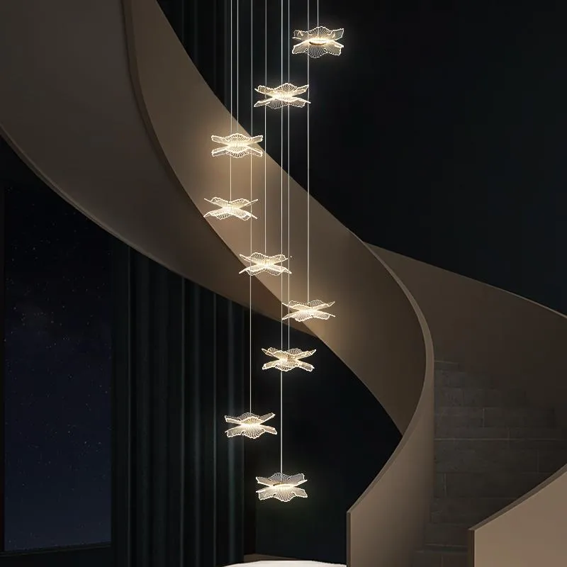 Lampes suspendues nordique Led lustre éclairage intérieur chambre salon ménage lampe décorative moderne Villa escalier