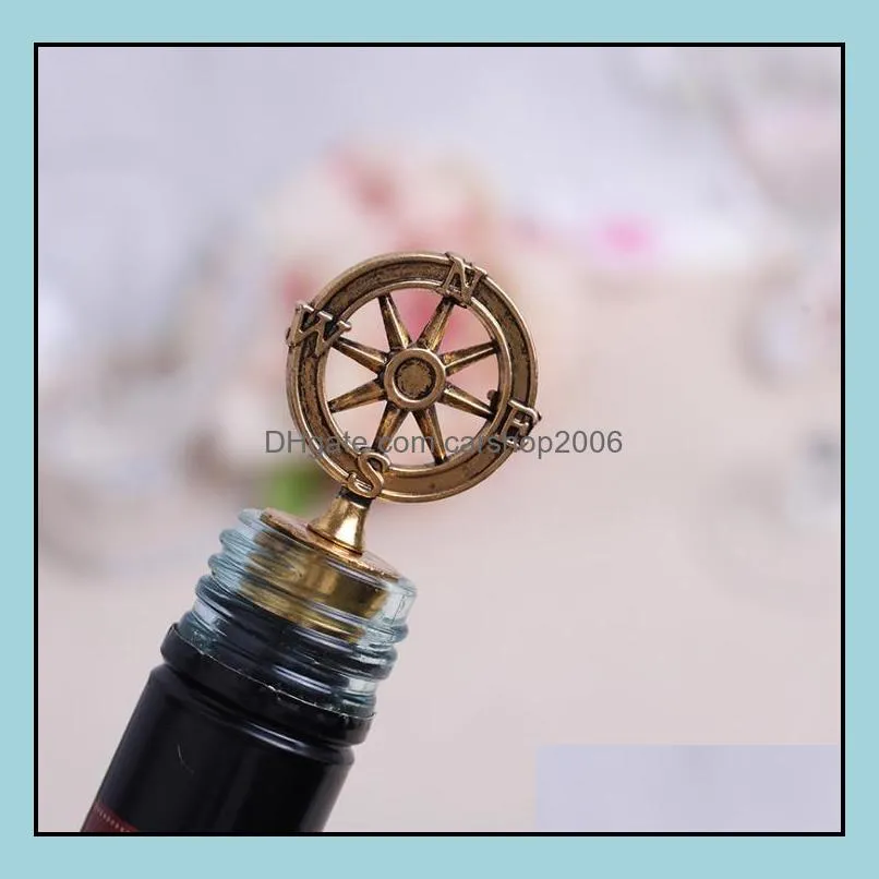 golden compass wine stopper wedding favors and gifts wine bottle opener bar tools souvenirs for party easter sn063