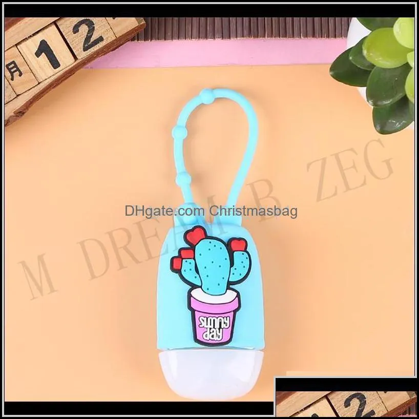 Party Favor 30Ml Sanitizer Keychain Silcione Cartoon Mini Cover Gel Hand Soap Bottle Holder With Refillable Travel Ilzj6 Cbhwr