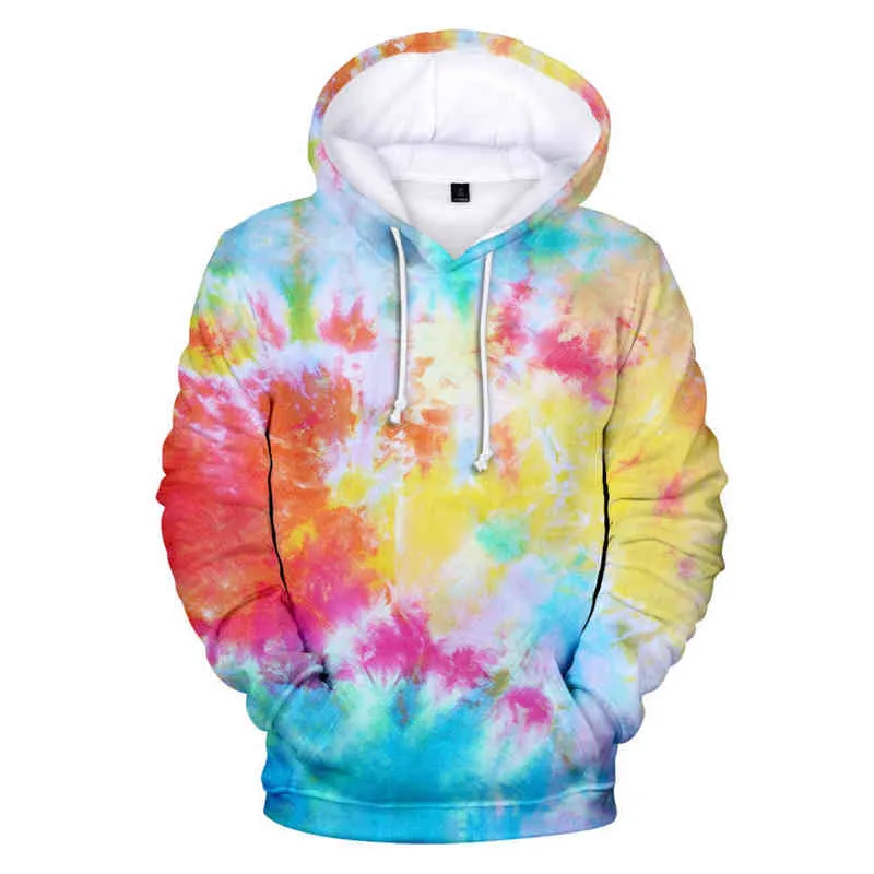 Nieuwe 3D Tie Dye Hoodie Men Vrouwen Spring kleding Oversize Sweatshirt Herenkleding Harajuku Pullover Hoody Print Casual Hooded L220704