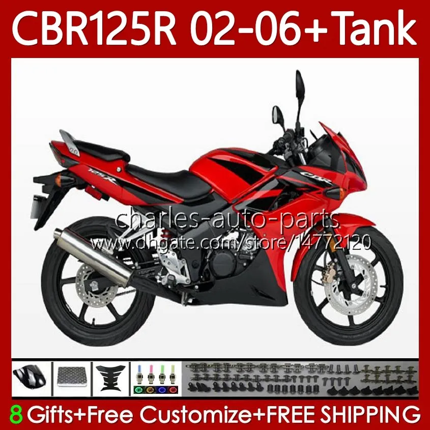 Тело + резервуар для Honda CBR-125 CBR 125 R CC CBR 125R 125CC 02-06 CR 125R 125CC 02-06 Кузов 124NO.1 CBR125RR CBR125R 02 03 04 05 06 CBR-125R 2002 2003 2004 2005 2006 Factory Factory