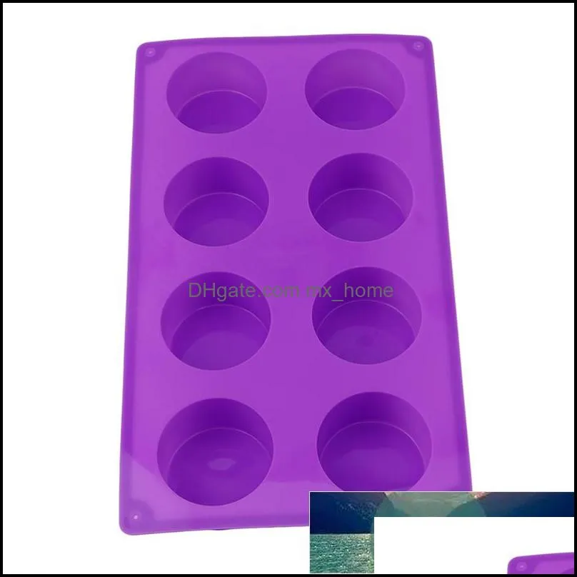 Cake Tools Silicone Mold 8 Lattice Round Form Cake Chocolate Soap Jelly Muffin Cupcake Moulds Decorating Baking Pastry Tool