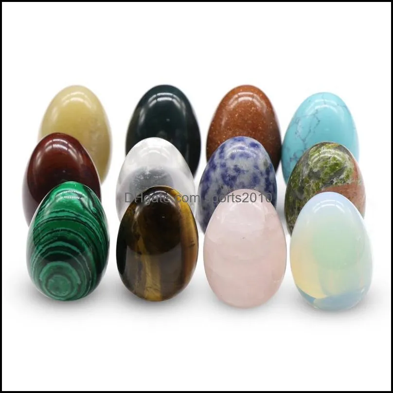 30mm egg shape crystal natural stone craft jewelry chakra reiki healing energy protection decoration gift sports2010