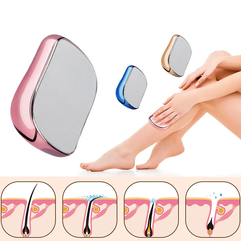 Magic Epilator Skin Esfolliator Tool Hair Eraser Crystal Dolless Remoção de cabelo A borracha de cabelo de cristal para mulheres