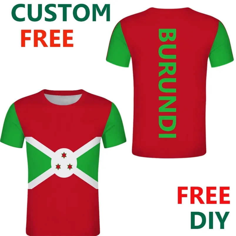 Burundi Free Custom Men Sport Burundai Tshirts DIY Tee Tee Teee Tecutionize Bi Country Name Nume French T Shirt 220614