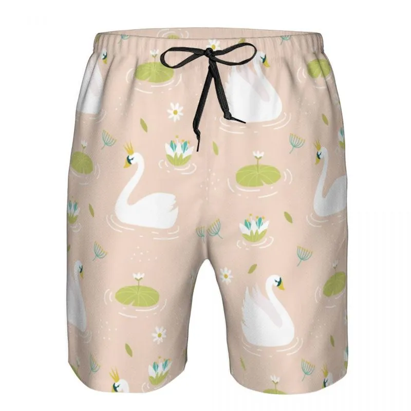 Heren shorts Heren Swimwear zwembroek Elegant Swans Beach Board Zwembouten Zwempakken lopen Surffing shortsmen's