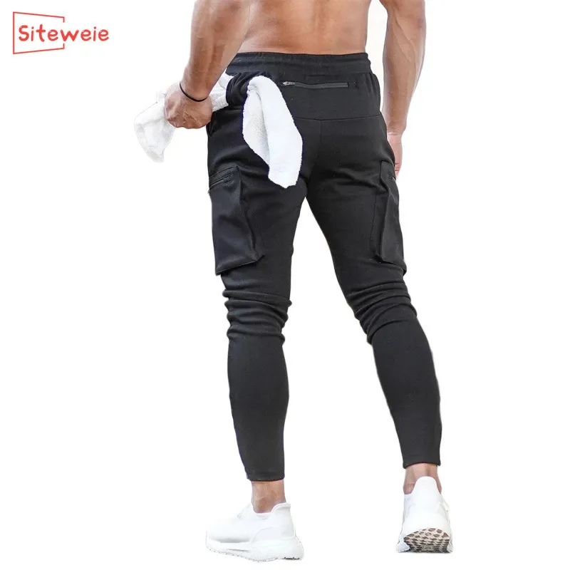 Siteweie Mens JoggersカジュアルロングパンツフィットネスメンスポーツウェアトラックスーツスウェットパンツズボンブラックジムジョガーパンツG362 201110