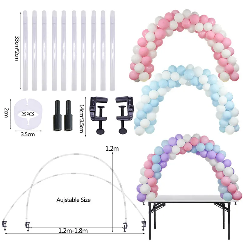 1Set Balloons Holder Stand Stand Birthday Party Chain Table Balloon Arch Kits Accessori per decorazioni per matrimoni 220530