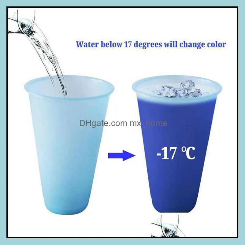 2020 temperature changing cup plastic insulated drinking tumbler with lids and straws magic coffee mug water bottle