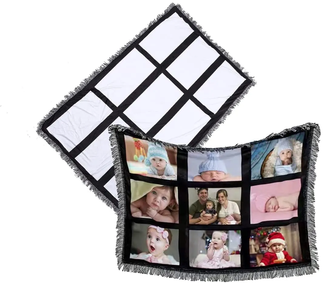 Sublimation Blanket Blanks 40x60 Throw Blankets for Heat Press, Baby Printed Blanket, DIY Custom Personalised Sublimation Photo with 9 Panel