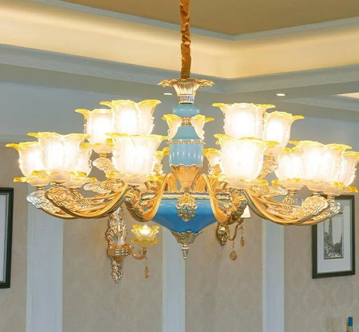 Lampy wiszące w stylu europejskim żyrandol w sklepie fryzjerskim sypialnia retro pastorska kryształowe meble meturependant
