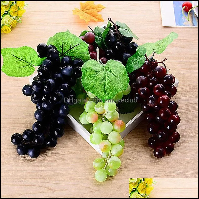 Artificial Plastic Grape Real Feel High Imitation Fruit Simulation And Vegetables Home Shop Decoration Decorative Flowers & Wreaths