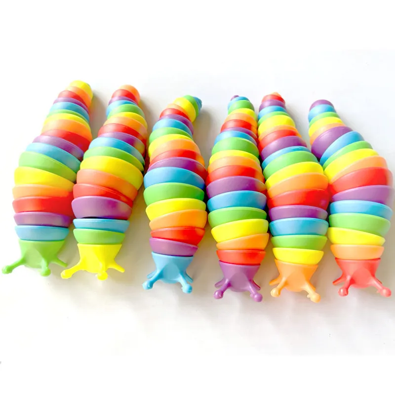 Fidget Toys Slug Articulé Flexible 3D Slugs Favor Fidget Toy All Ages Relief Anti-Anxiety Sensory for Children Aldult W1