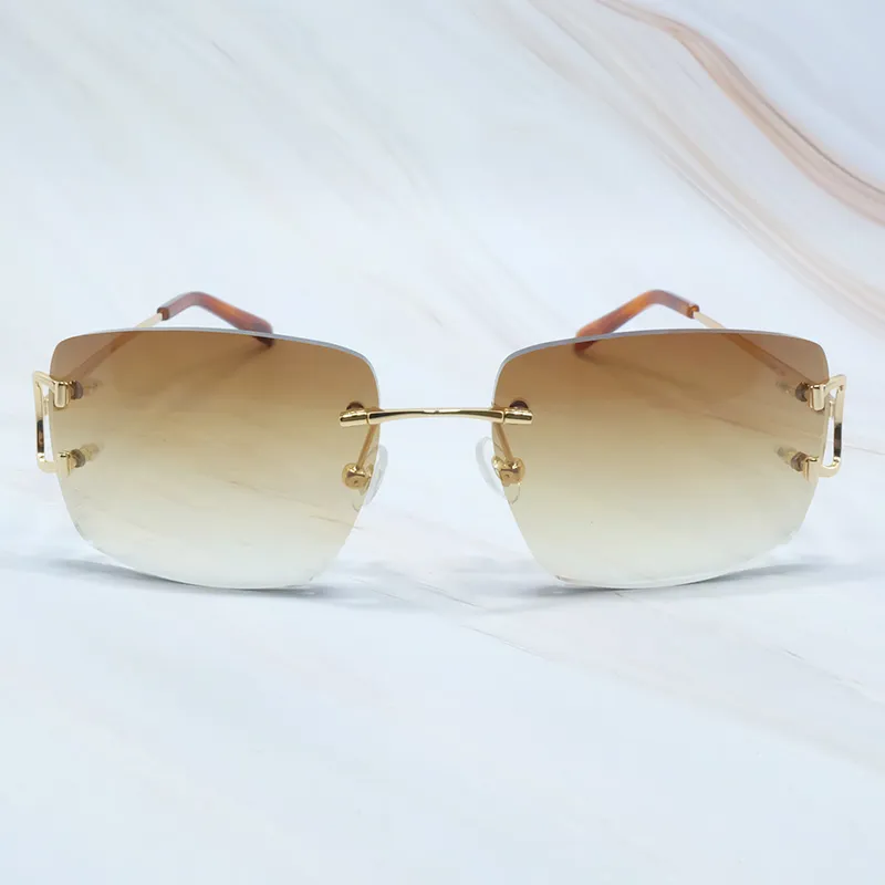 Big Wire C Carter Sunglasses Men And Women Rimless Luxury Designer Accessories Fashion Vintage Driving Sun Shades Gafas De Sol Hombre