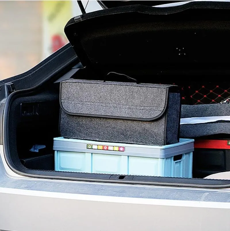 Car Trunk Foldable Storage Box Trip Leather Organizer Bag for BYD Atto 3 -  HIGH QUALITY BYD CAR ACCEESSORIES