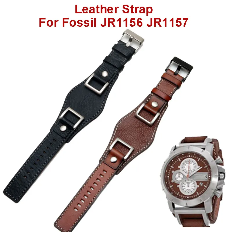 24mm Genuine Leather Strap For Fossil JR1156 JR1157 Water Proof