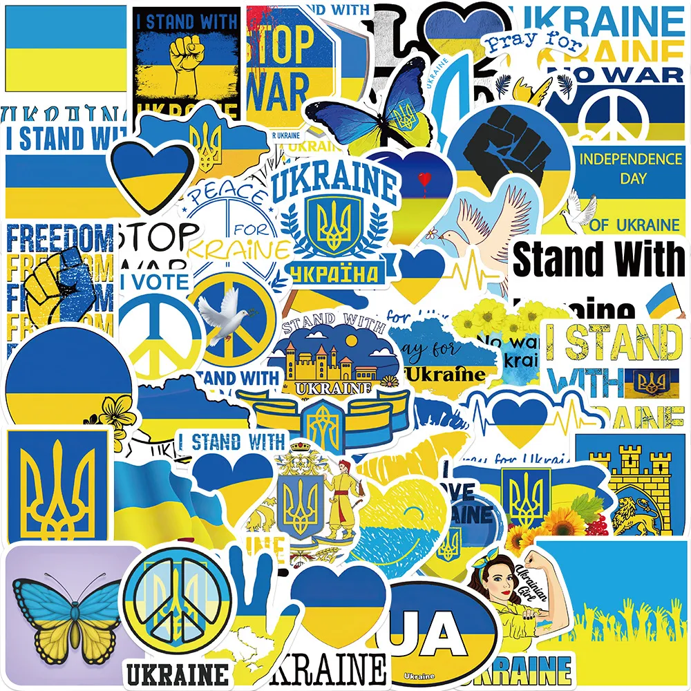 50pcs Ukraine Stickers graffiti Stickers for DIY Luggage Laptop Skateboard Bicycle Sticker