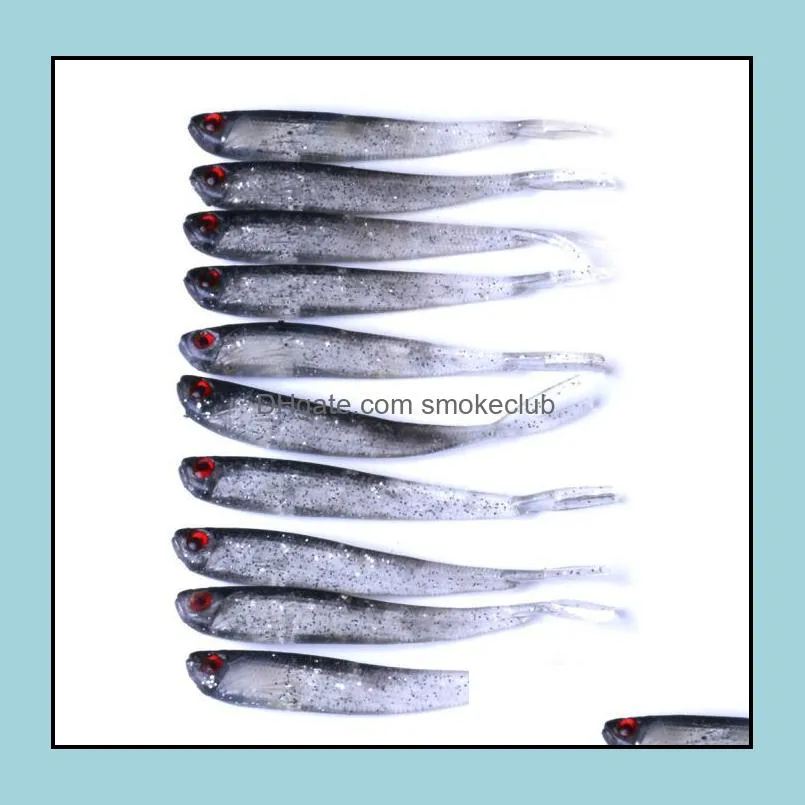 10PCS 10cm/3.6g 3.93in/0.12oz Translucent Silver Fish soft baits soft fish bait Mixed Swimbait Baits Artificial Bionic baits