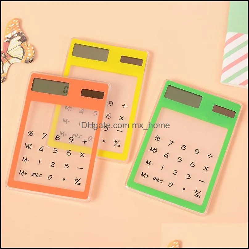 Transparent calculator Korean creative students stationery ultra - thin solar mini - computer portable learning office