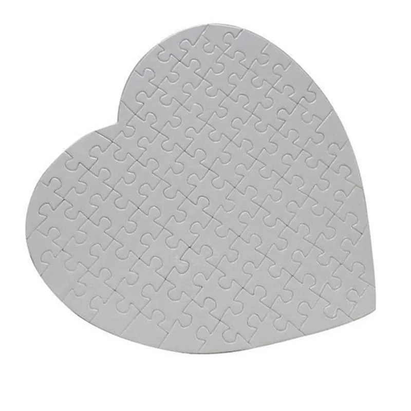 Sublimation Blank Heart Shaped Puzzle Party Favor Heat Transfer A4 DIY Jigsaw Creative Valentine`s Day Gift