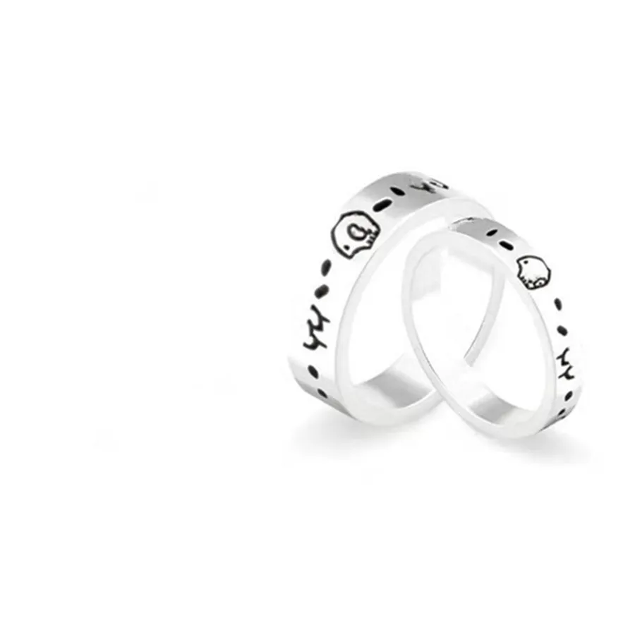 Mode Lyx Ring för Man Kvinnor Unisex Ringar Mode Ghost Designer Smycken Sliver Color par grossist