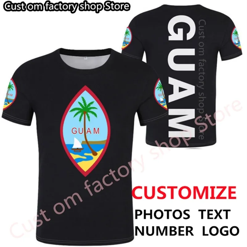 GUAM t-shirt bricolage gratuit sur mesure nom numéro gomme t-shirt nation drapeau gu pays collège imprimer mot texte p o rouge vêtements 220616