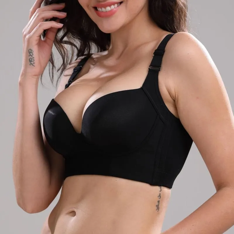 Deep Cup Swimwear: Womens Hide Back Fat Shapewear With Full Coverage And Push  Up Front Zipper Wireless Bra From Beixinxi, $14.24