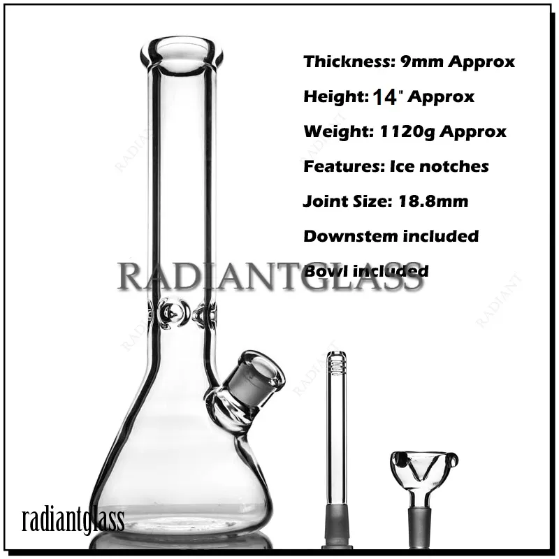 Beaker Glass Bong Кальяны 14 дюймов 9 мм слон Совместная водопроводная труба с аксессуарами классический дизайн большие толстые бонги Dab rig Дизайнер новый