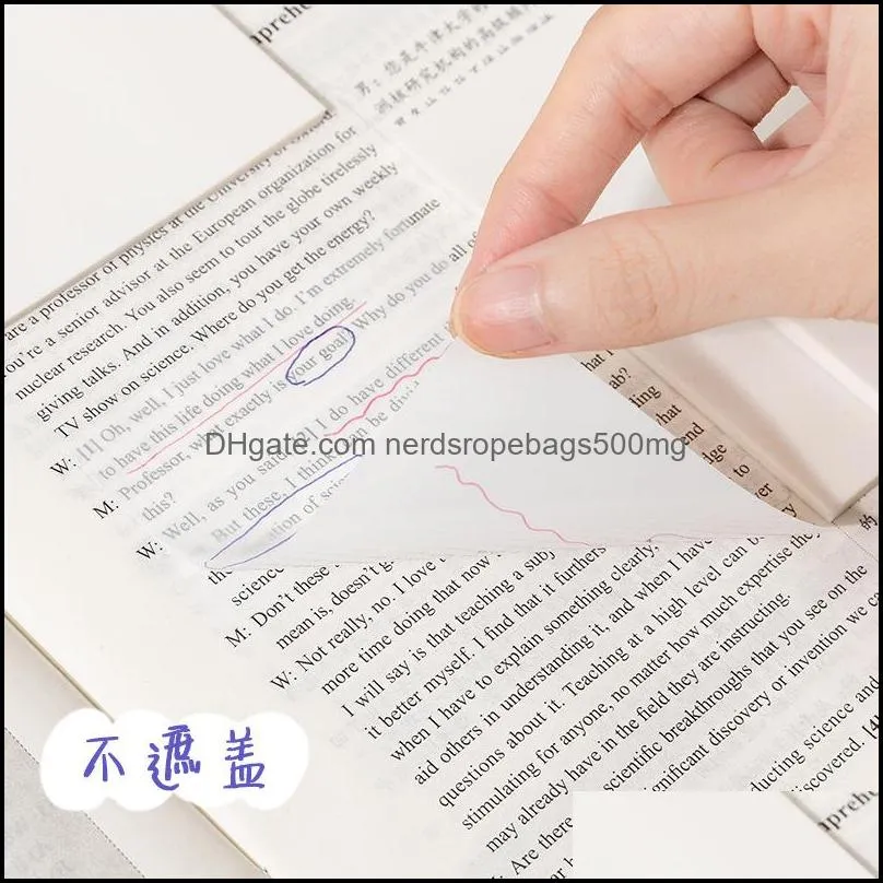 50 Sheets/Set Waterproof PET Transparent Memo Sticky Note Paper Daily To Do It Memo Pad School Office Supplies 2387 T2