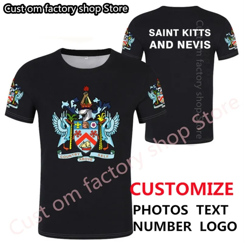 SAINT KITTS ET NEVIS t-shirt bricolage gratuit sur mesure nom numéro kna T Shirt nation drapeau kn pays collège imprimer p o 0 vêtements 220616