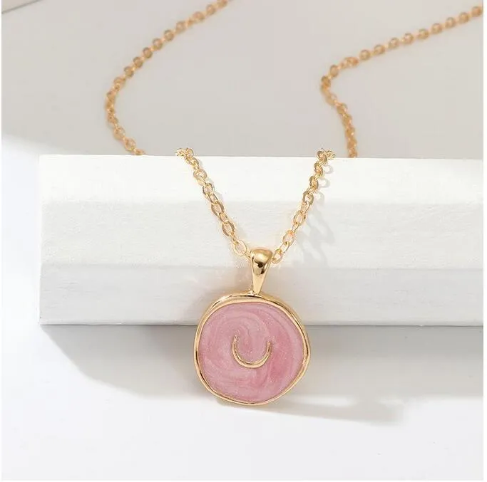 Stars Moon Lover Necklaces Fashion Europen Women Alloy Long Heart Round Pendant Necklace Jewelry For Valentine`s Day Christmas Gift