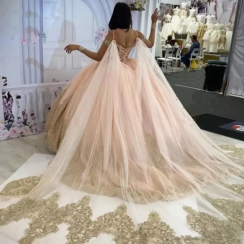 Black Lace-Up Plus Size Prom Dress with Gold Lace Appliqu and Sweep Train  from Dhgate Quinceanera Dresses - price 472.6