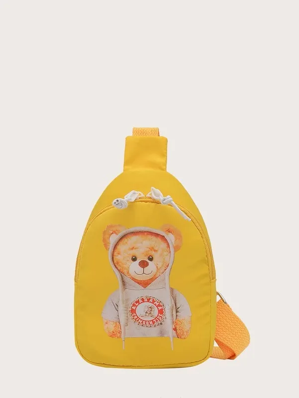 Kinder-Schultertasche mit Bären-Print SHE