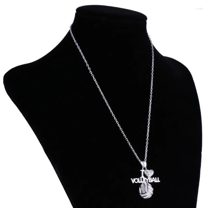 Подвесные ожерелья Ожерелье Алфеттон Любовь волейбол серебряный цветовой цепь ювелирные украшения