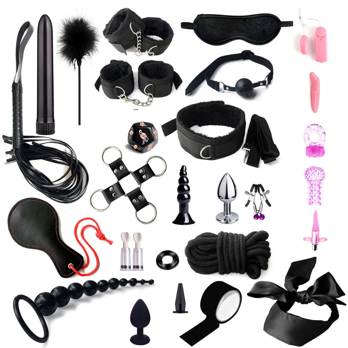 Estimular Bondage Restricciones BDSM Esposas Sexuales Látigo Metal Anal  Plug Con Vibrador Juguetes Eróticos Para Parejas Adultos T200519 De 10,34 €