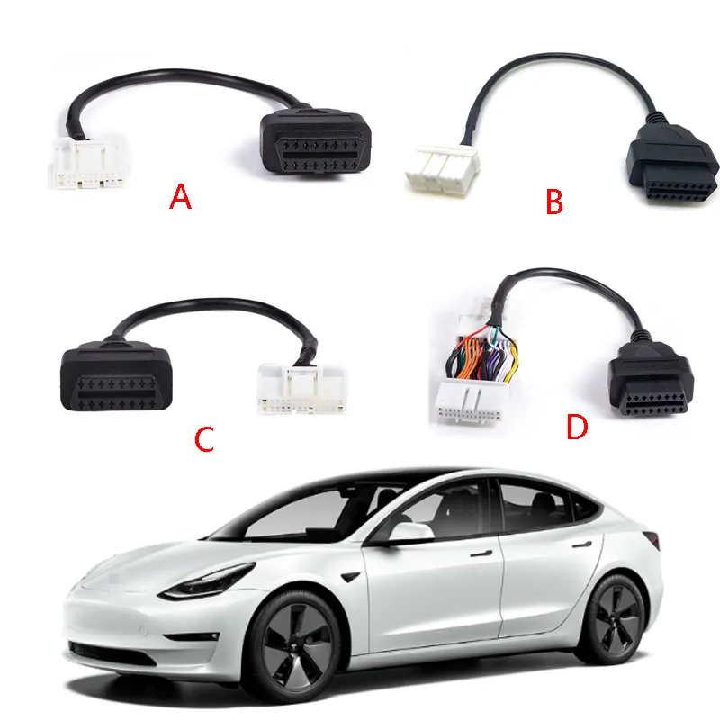 Car Male Female Connector For Tesla model 3/Y/X/S OBD II Diagnostic Harness Adapter Cable Wire 26pin 20pin 12pin