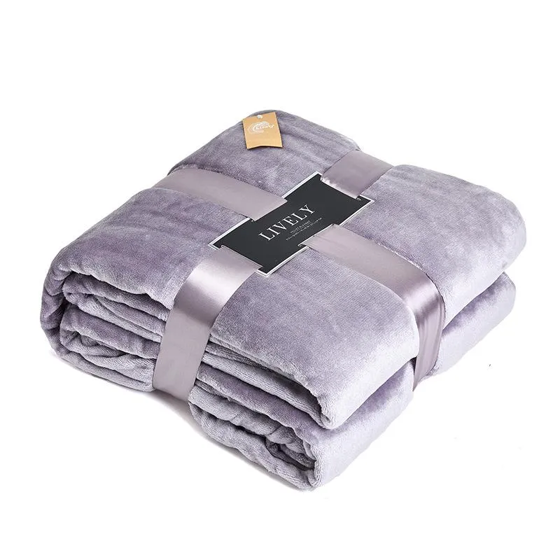 167*229 solid color light flannel blanket plus velvet coral fleece blanketr Inventory Wholesale