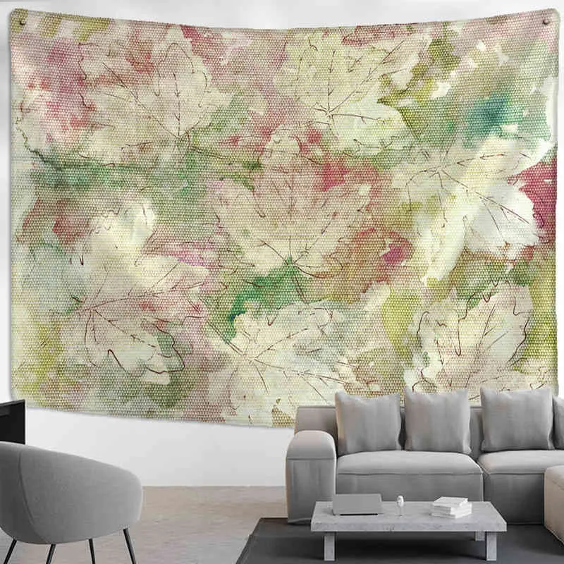 Tapestry Maple Leaf Oil Paint Tapijtwand Hangende Boheemse stijl Psychedelic WI