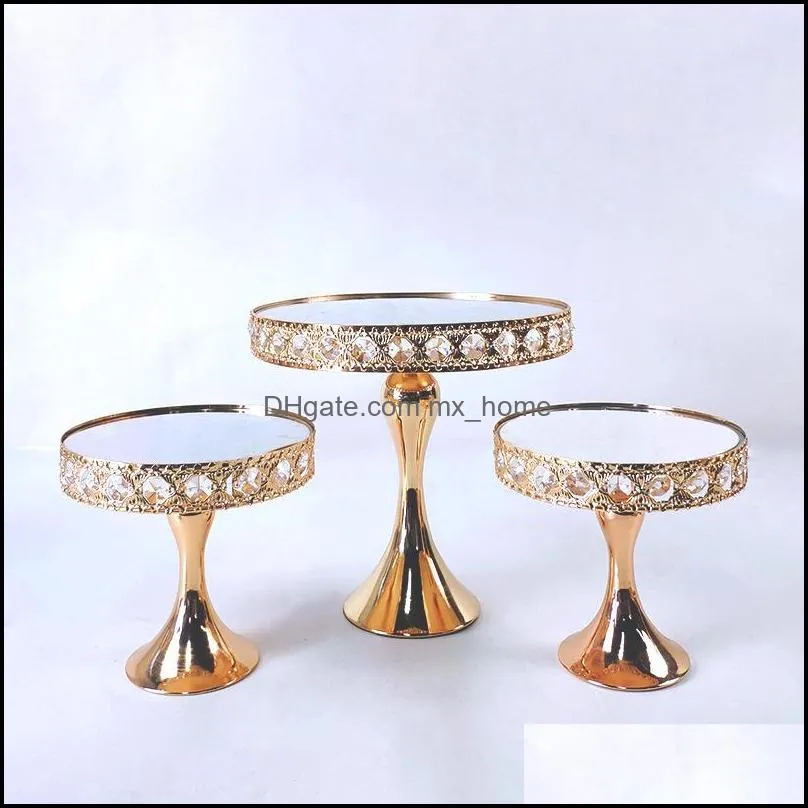 Gold 3-9pcs Electroplate Wedding Cake Stand Set Dessert Birthday Party Cupcake Plate Rack Other Bakeware