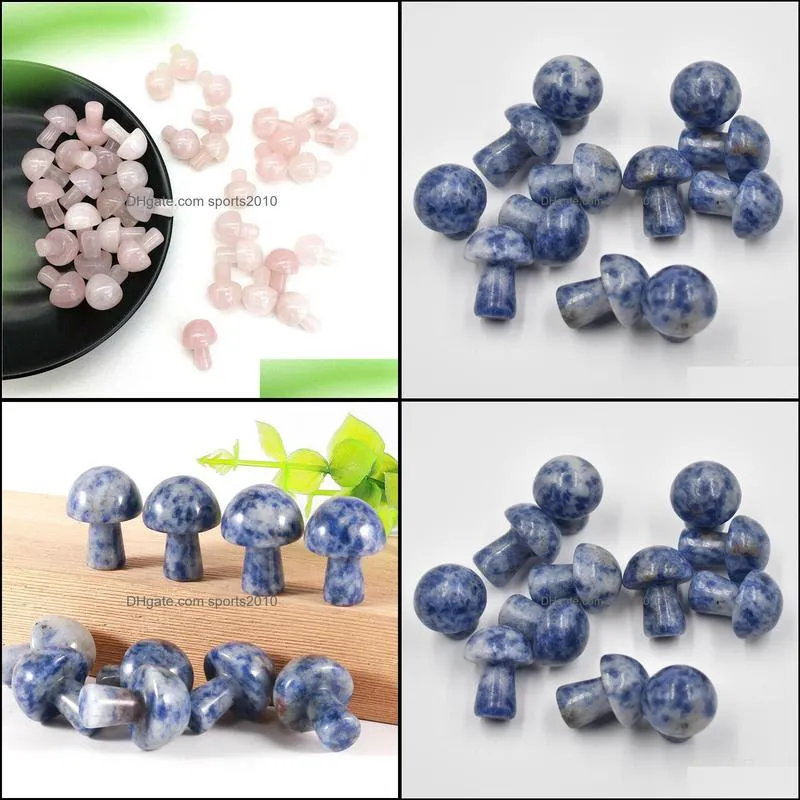 20mm mini mushroom plant statue ornament sodalite stone carving home decoration crystal polishing gem sports2010