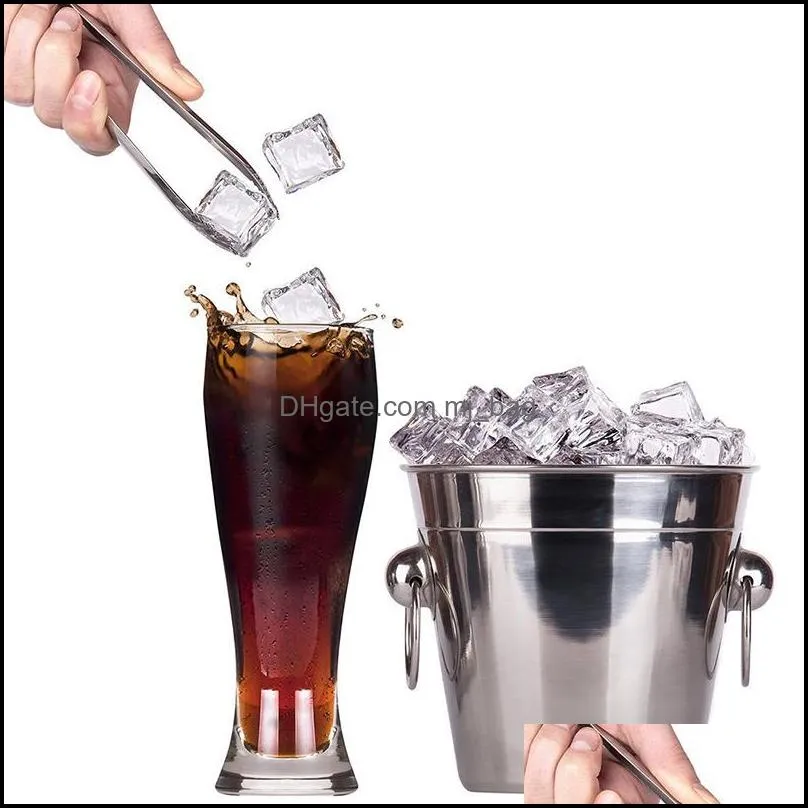 stainless steel ice tongs kitchen bar tools with smooth edge coffee sugar clip multifunction mini ices cube clamp teacup clips