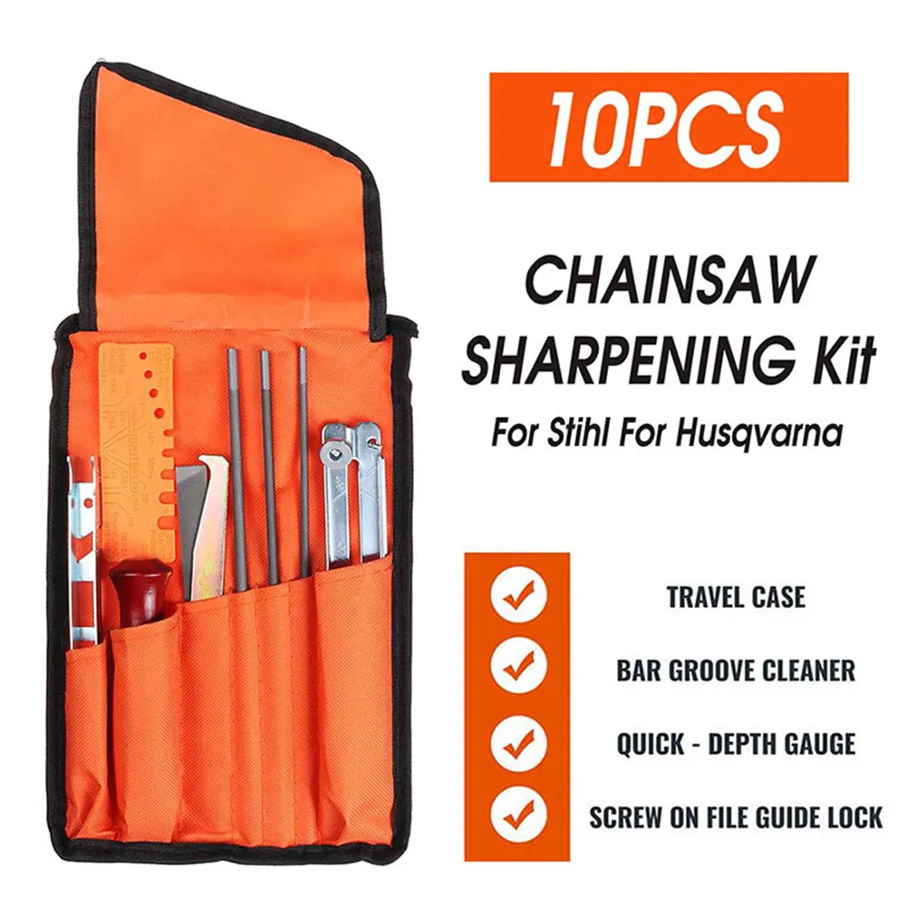 Special Household Hand Tools 10 Pcs Chainsaw Sharpening File STIHL Filing Kit Chain Sharpen Saw Files Tool New