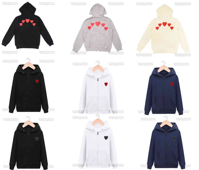 Designer Cdgs Classic Hoodie Fashion Play Little Red Peach Heart Imprimé Hommes Et Femmes Pull À Capuche Manteau