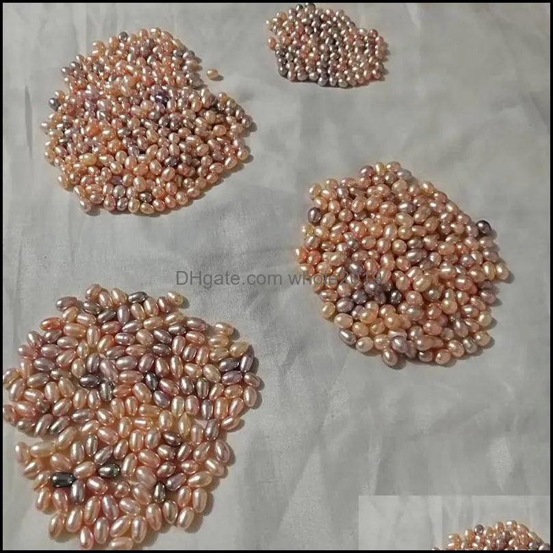 natural freshwater pearls oyster no hole 5-6mm bright rice-shaped loose pearls real pearl different color fashion jewelry wholesale