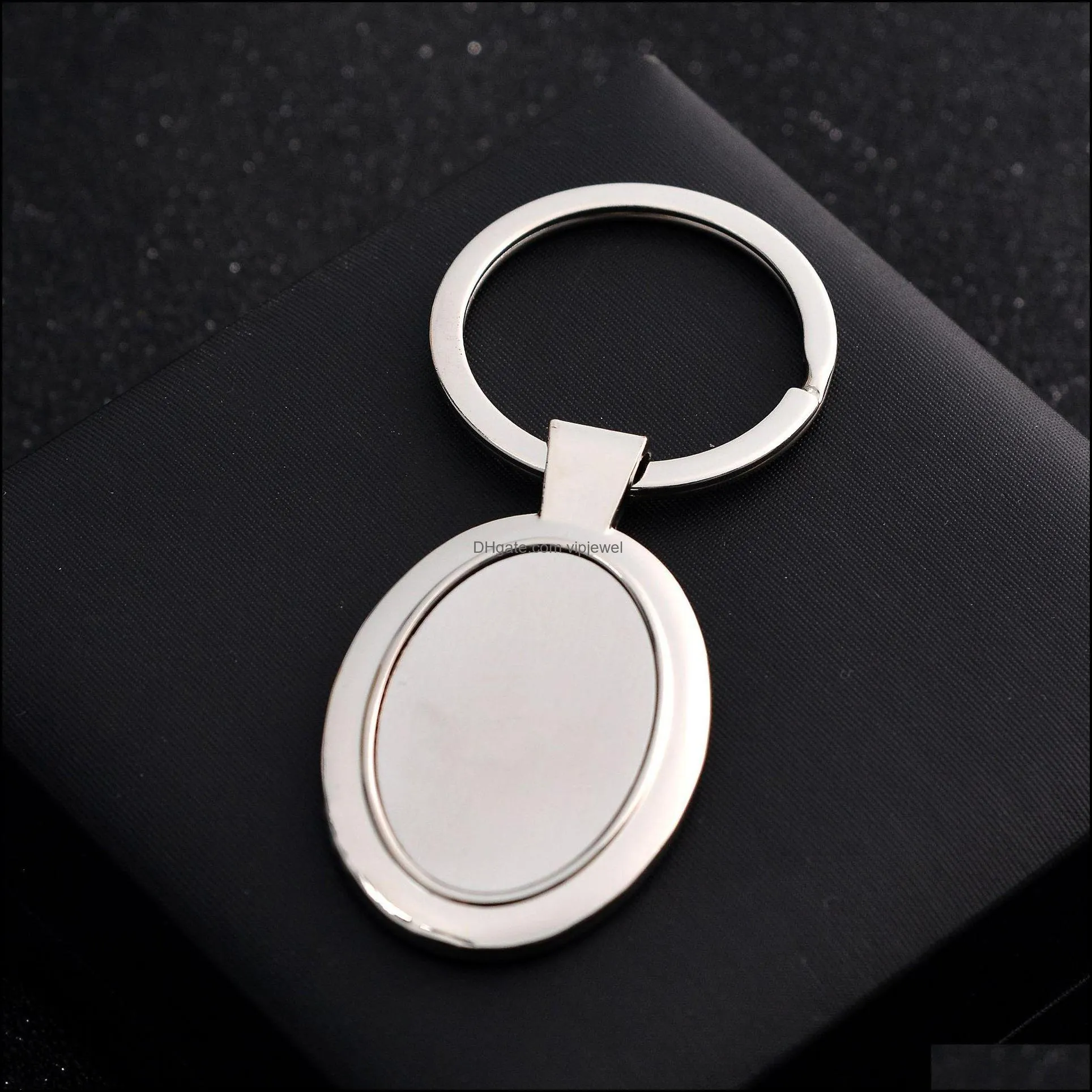 stainless steel metal blank keychain fashion geometry shape pendant keyring holder for men car key chains a142z